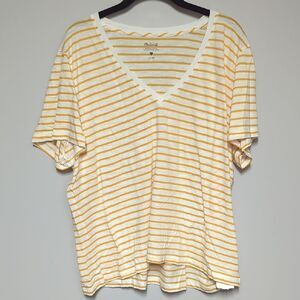 NWT Madewell White and Yellow Relaxed Fit Tee